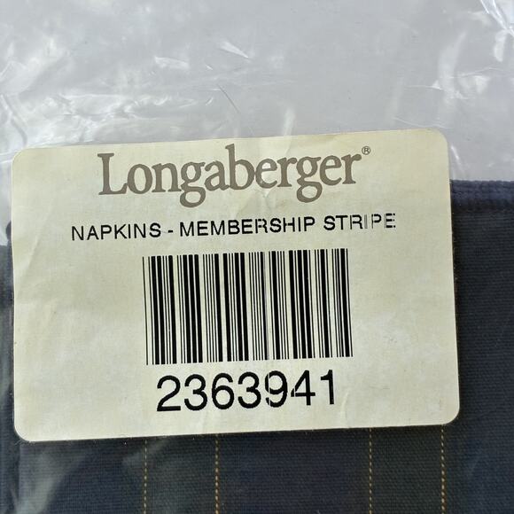 Longaberger Napkins Set Of (2) Membership Stripe #2363941 New In Package - Picture 3 of 4